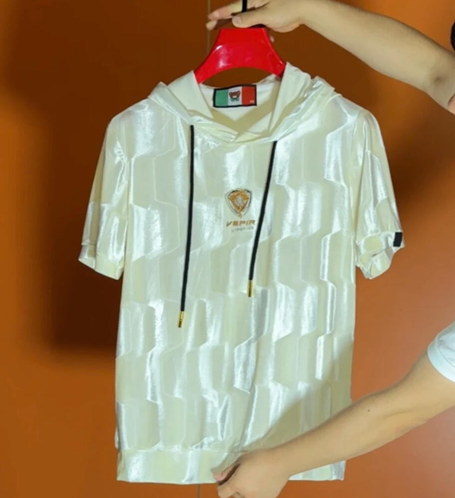 Snake Head Logo Subtle Embossed Luxury Hooded Polo Shirt