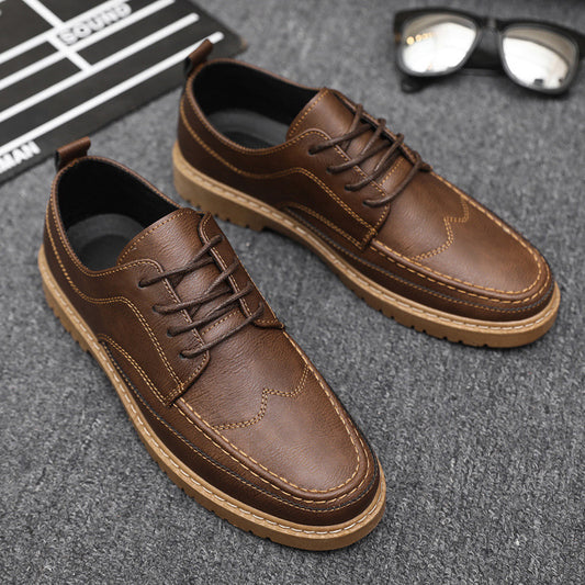 Men's autumn and winter new casual trend breathable leather shoes