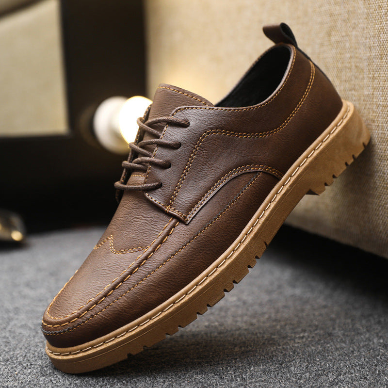 Men's autumn and winter new casual trend breathable leather shoes