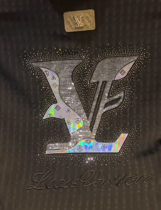 Gradient V-shape Rhinestone Polo