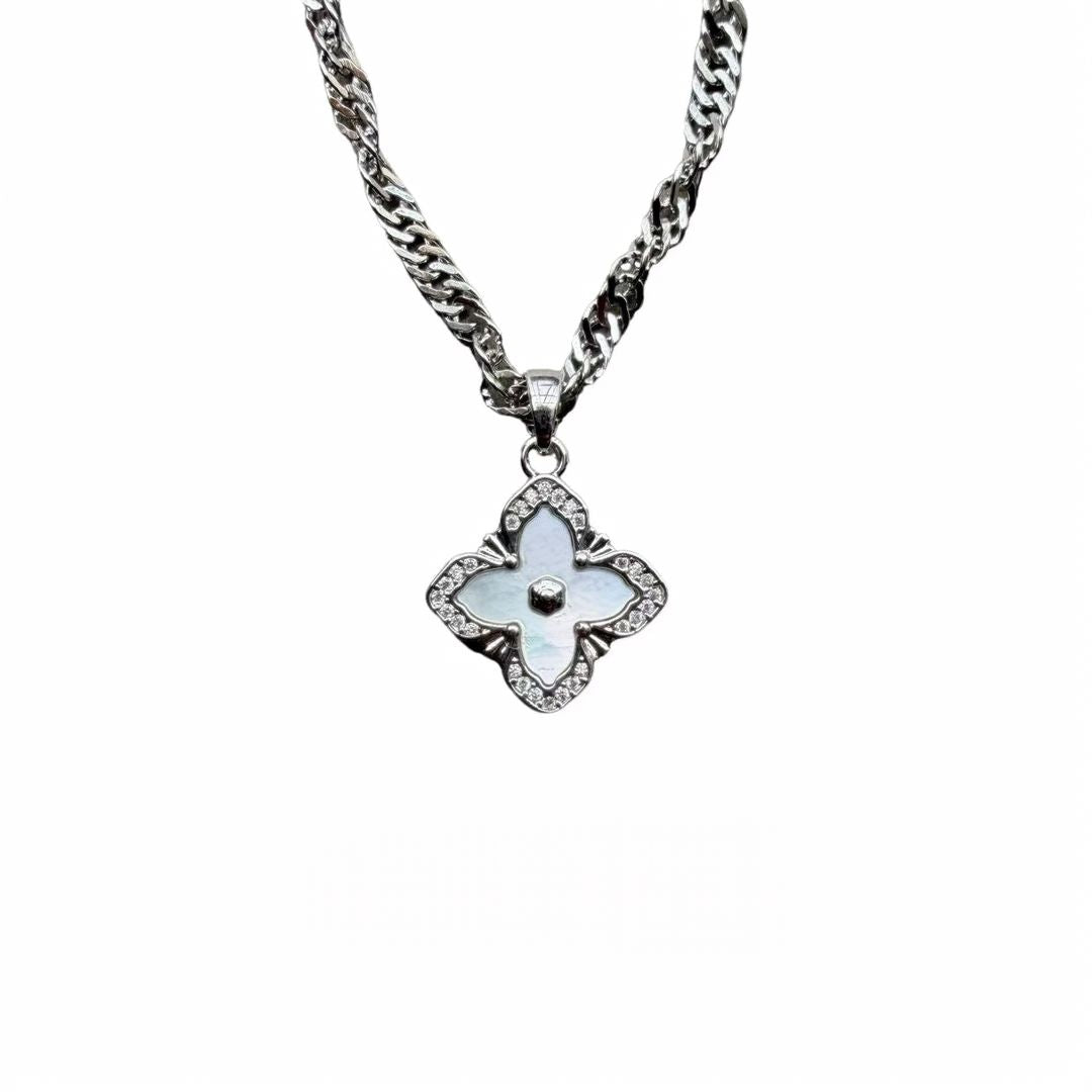 Lucky Clover Mother-of-Pearl Pendant Necklace