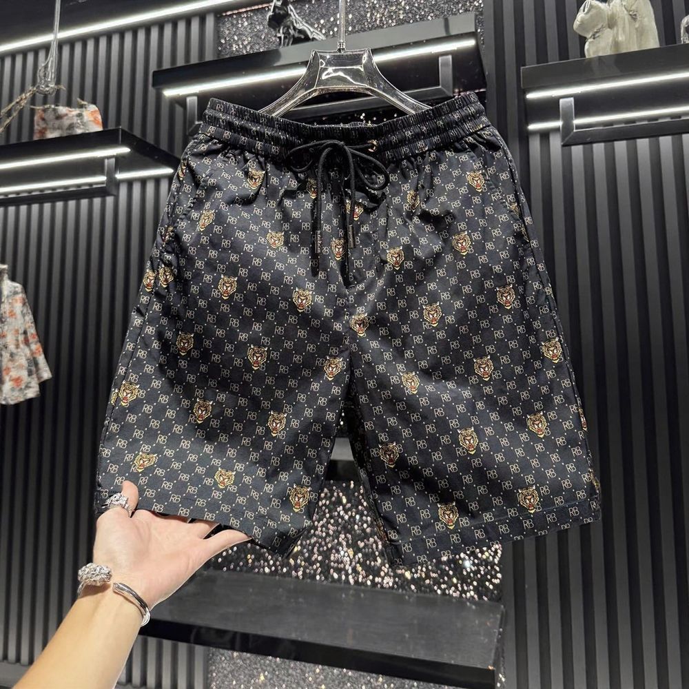 Tiger Head Print Casual Shorts