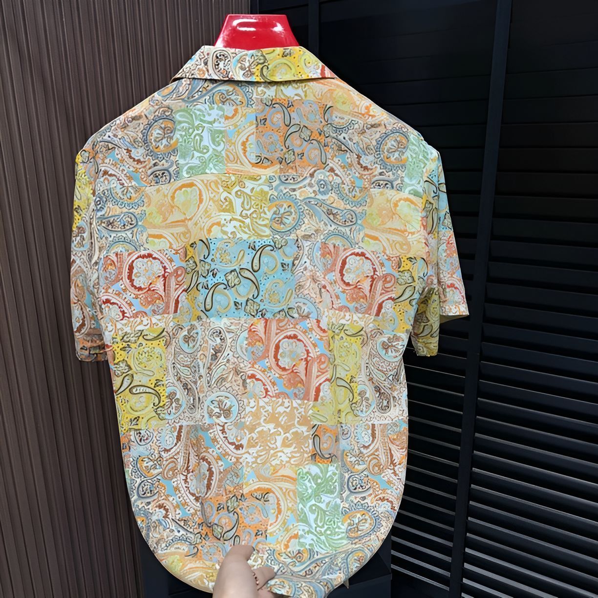 Color Block Floral Print Shirt