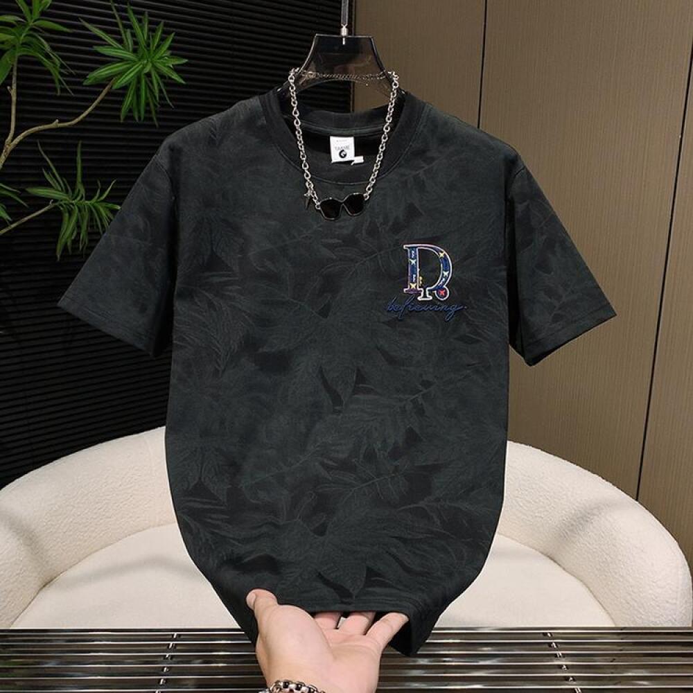 Butterfly Jacquard D Letter Embroidered T-Shirt