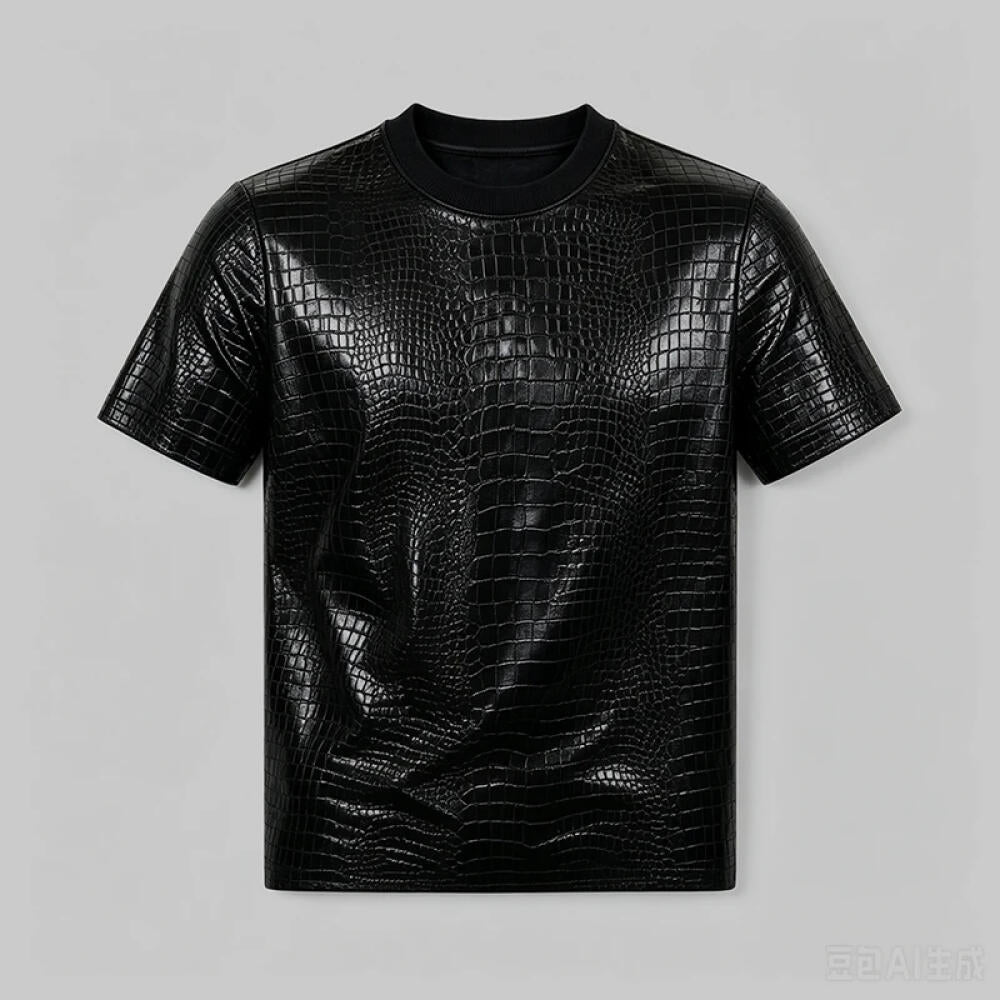 Imitation Crocodile Skin Texture T-Shirt