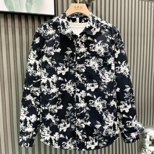 High-end floral long-sleeved shirt