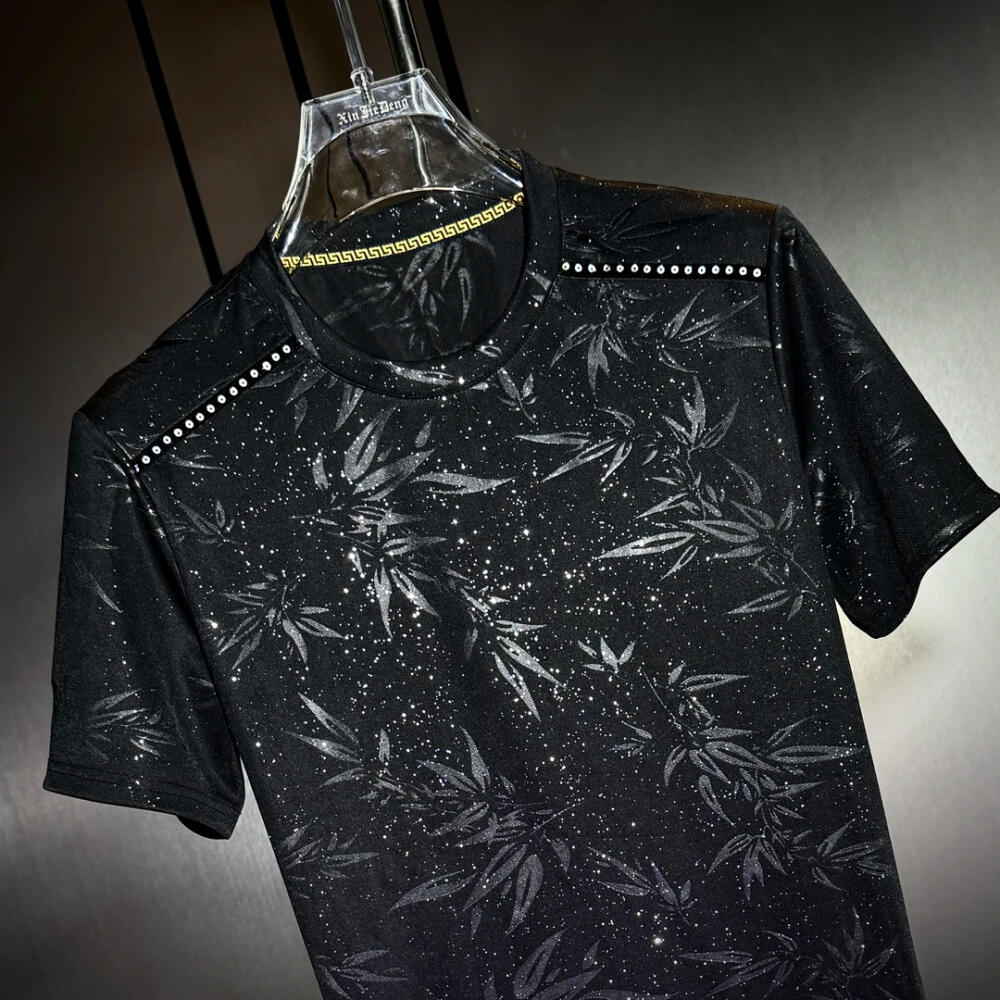 Bamboo Leaf Tone-on-Tone Sequin Shirt