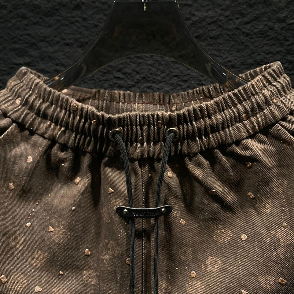 Vintage Ripped Floral Pattern Five-Point Shorts