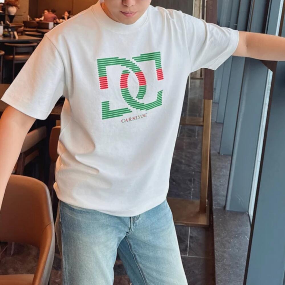 Red‑Green Striped T‑Shirt