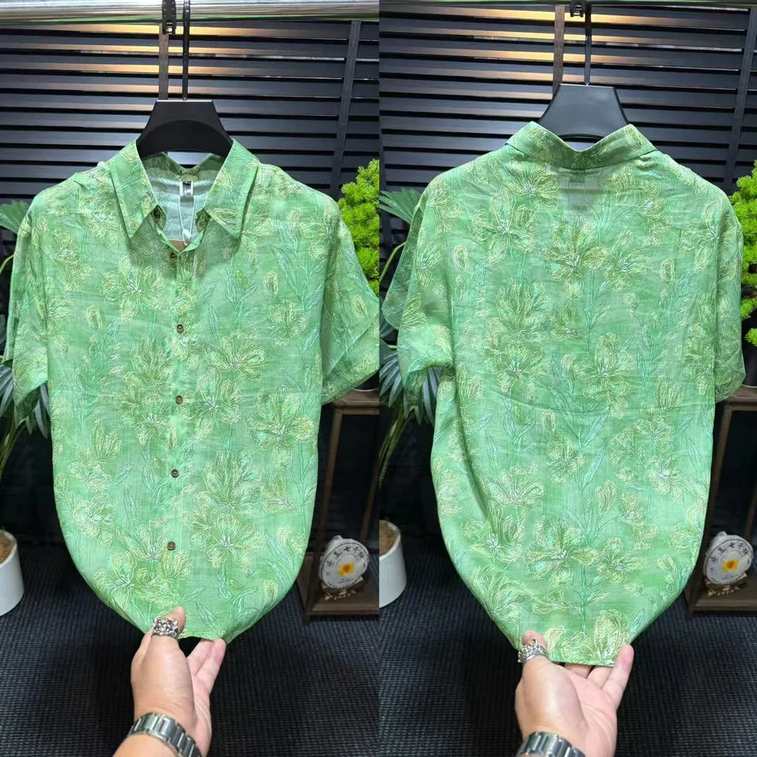 Green Floral Print Shirt
