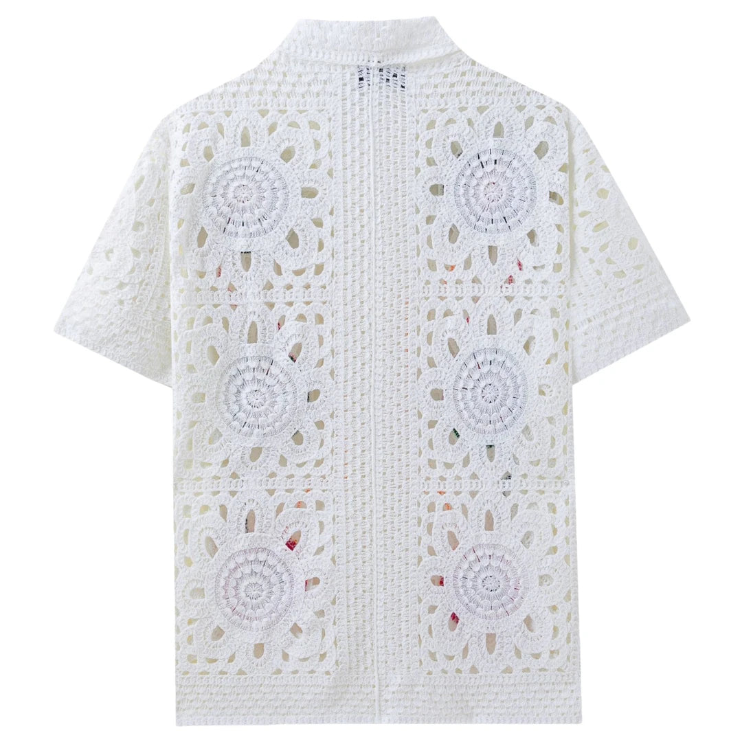Handwoven Hollow Floral Shirt