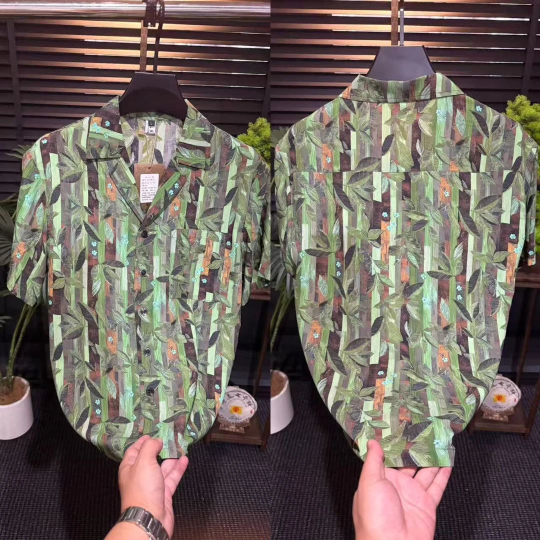 Vintage Leaf Checkered Shirt