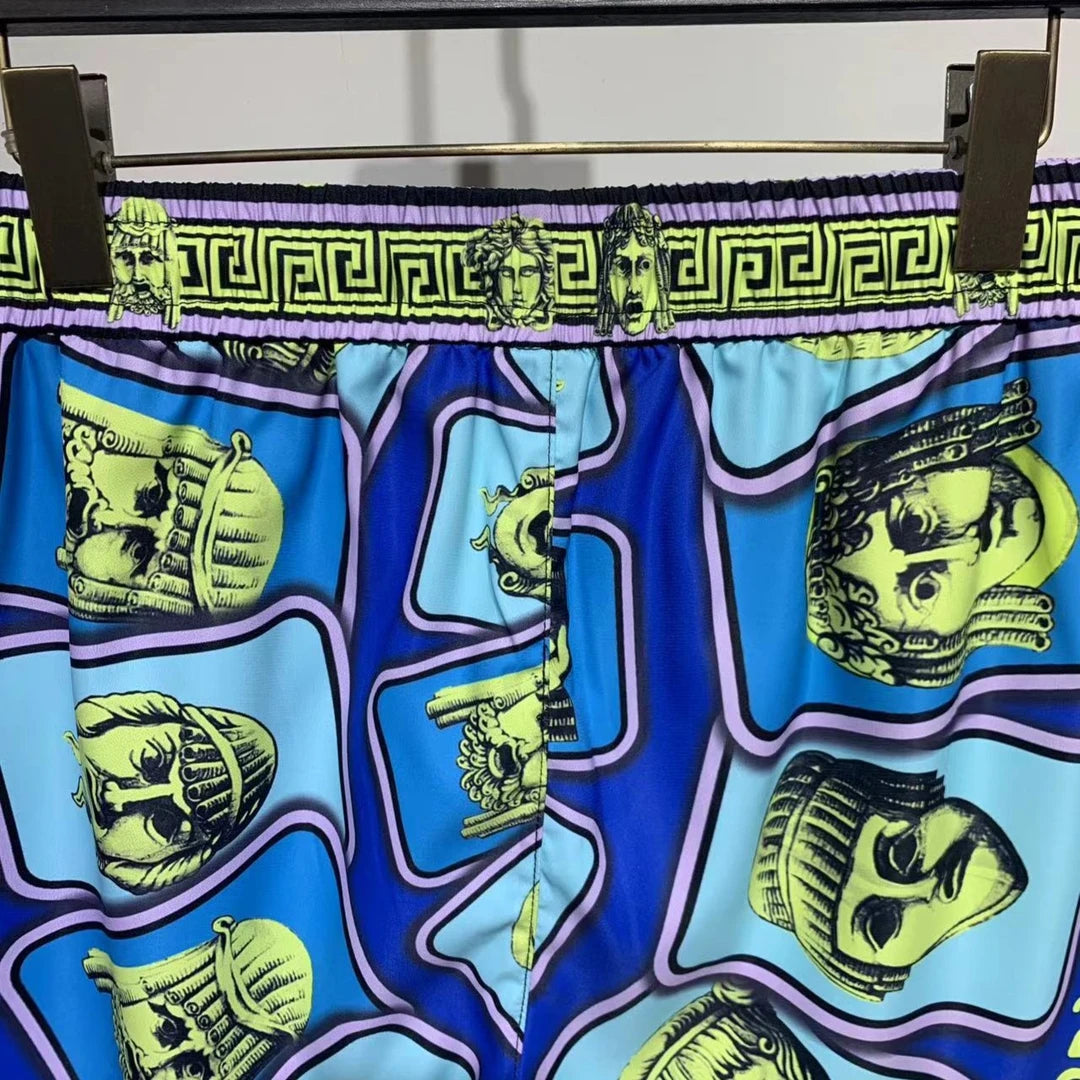 Mannequin Head Wig Print Shorts