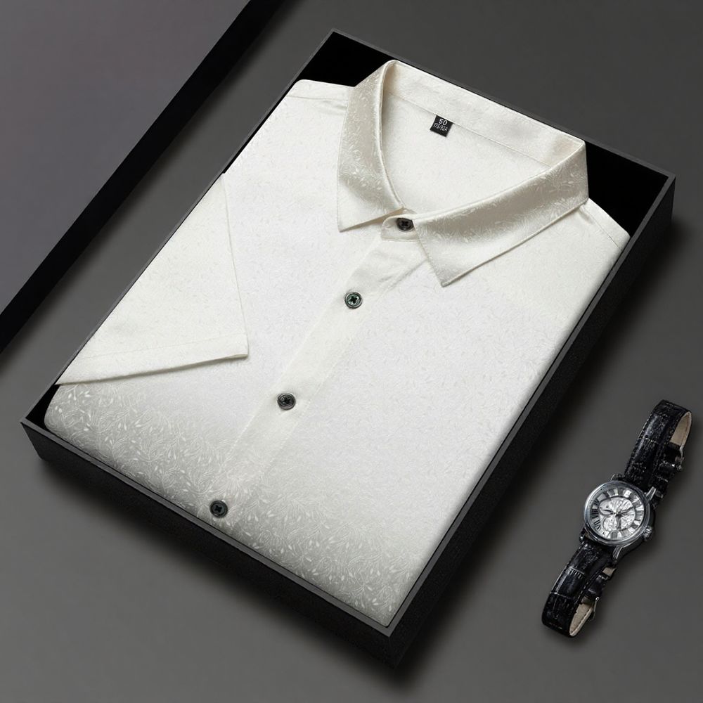 Solid Color Subtle Pattern Business Luxury Shirt
