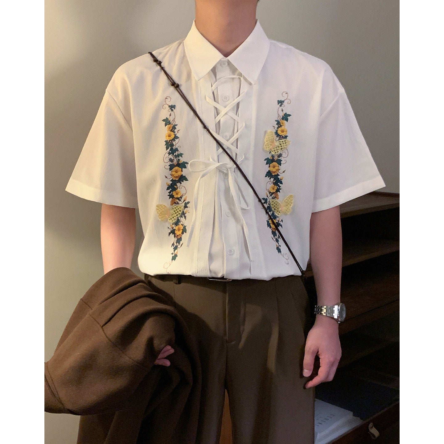 Elegant Butterfly Accent Shirt