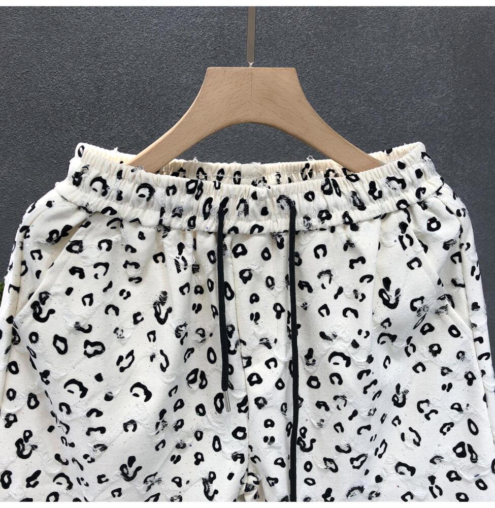 Leopard Print Star Ripped Shorts