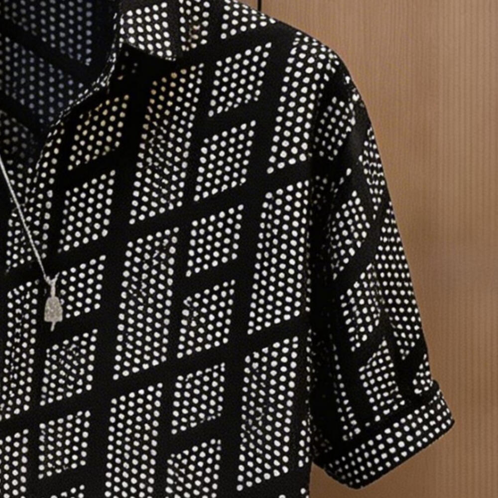 Rhinestone Geometric Pattern Shirt
