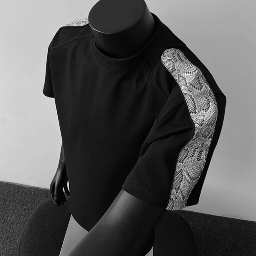 High-end snakeskin short-sleeved shirt