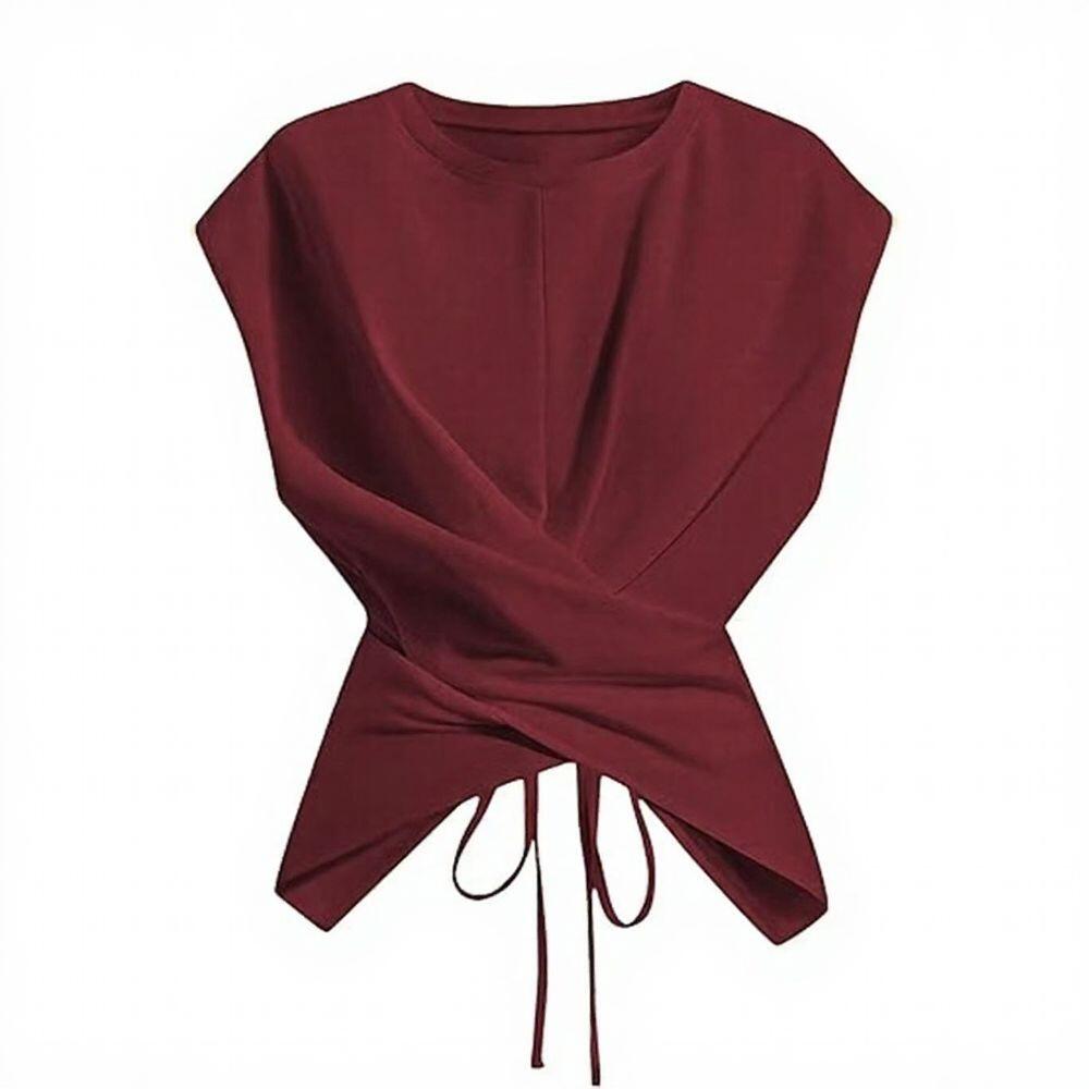 Tie-waist short sleeves