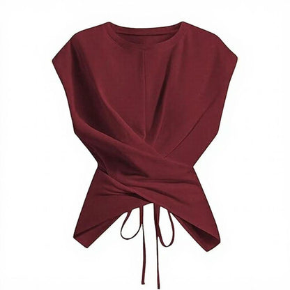 Tie-waist short sleeves