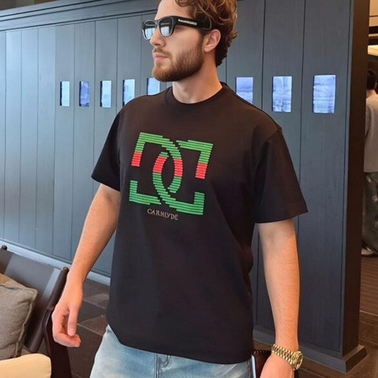 Red‑Green Striped T‑Shirt