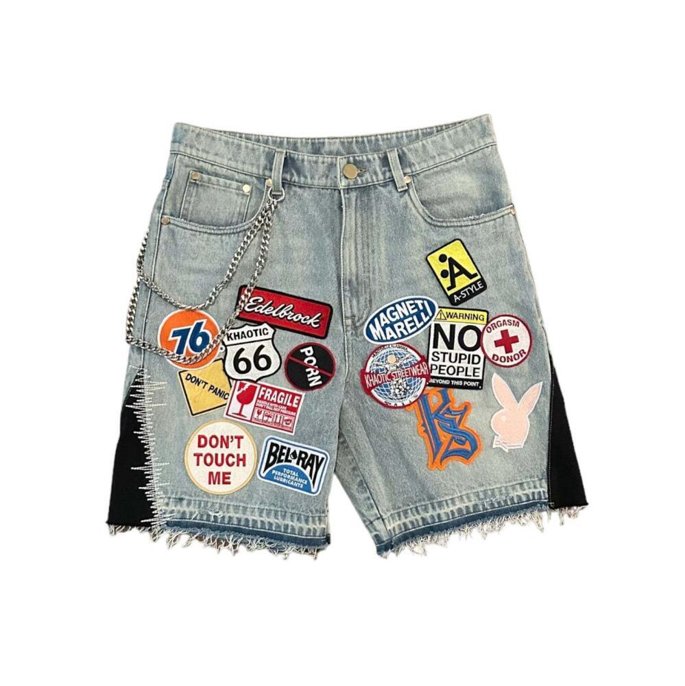 Graffiti Denim Capri Pants