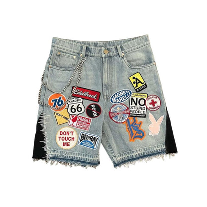 Graffiti Denim Capri Pants