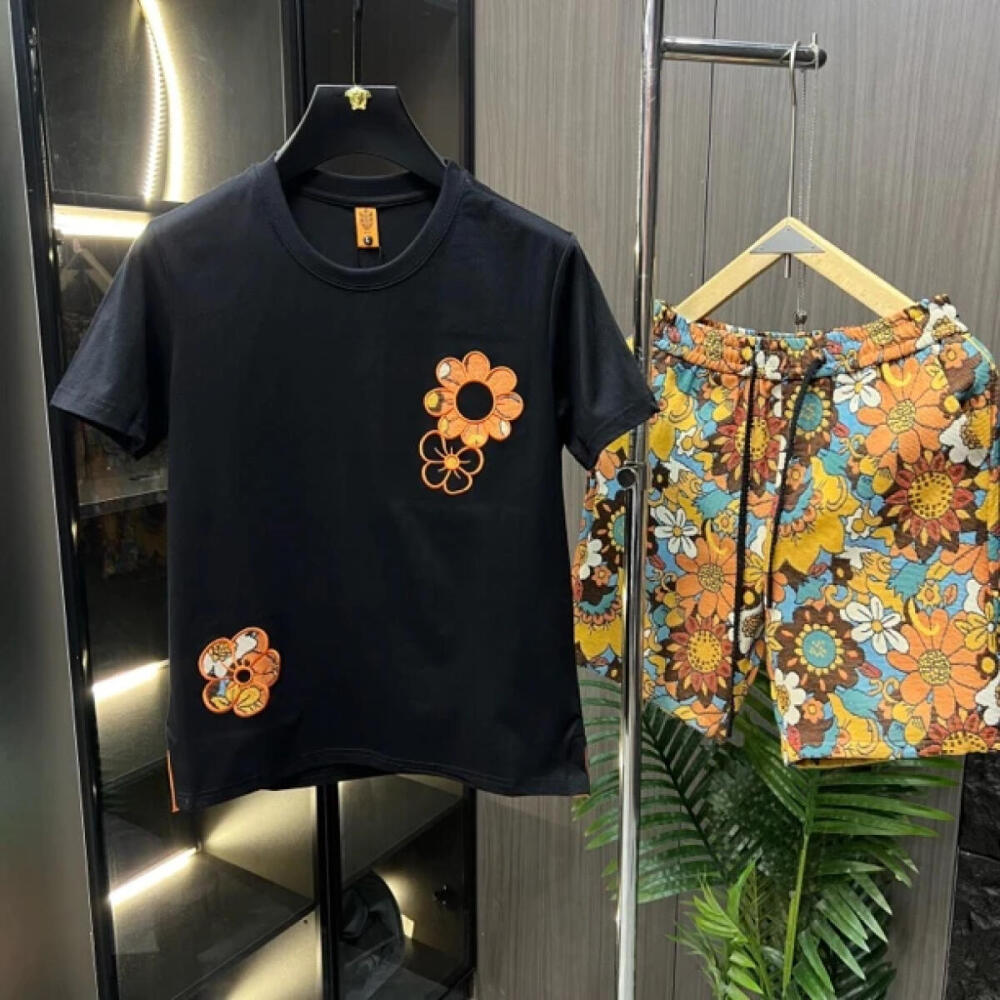 Orange Floral Two-Piece Set