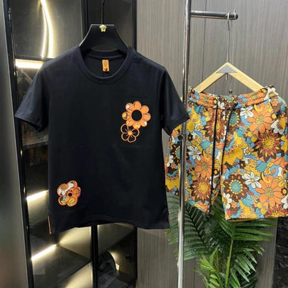 Orange Floral Two-Piece Set