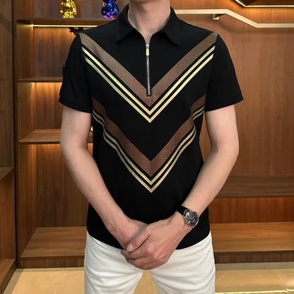 V-shaped Line Business Polo Shirt
