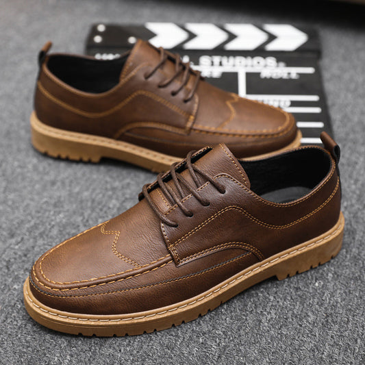 Men's autumn and winter new casual trend breathable leather shoes