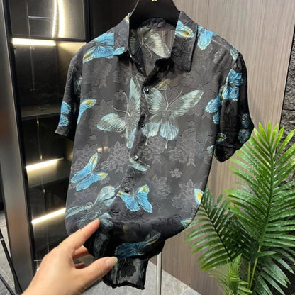 Lightweight Blue Butterfly Shirt