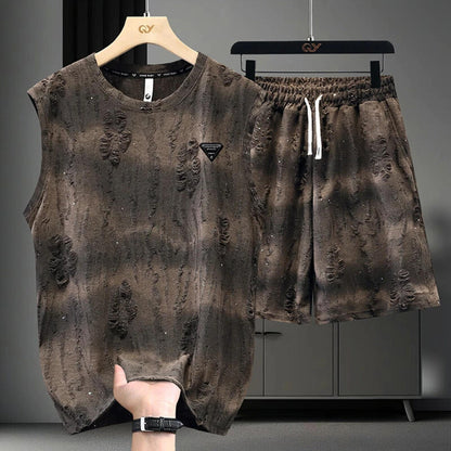 Vintage Ripped Vest And Shorts