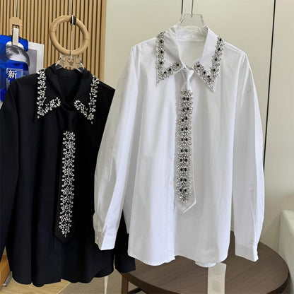 Jewelry Decorated Tie Shirt
