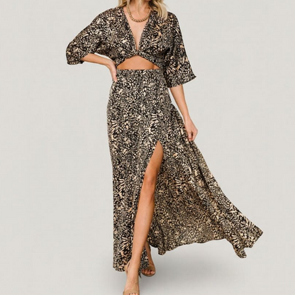polka dot print maxi dress