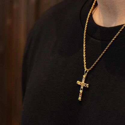 Full Paved Rhinestone Believer Cross Necklace