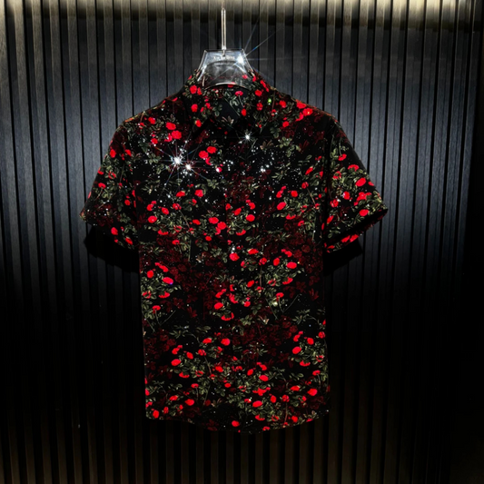 Rose Bouquet Rhinestone Shirt