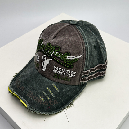 Vintage distressed canvas hat