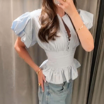 Puff Sleeve Crop Top