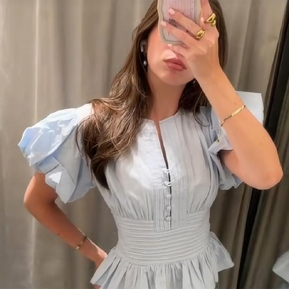 Puff Sleeve Crop Top