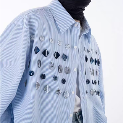 Faux Jewel Accent Shirt