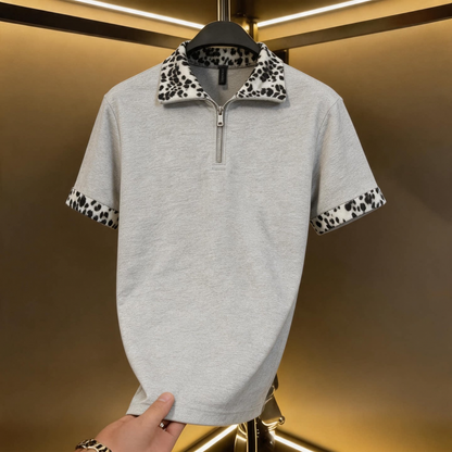 Leopard Collar Polo Shirt