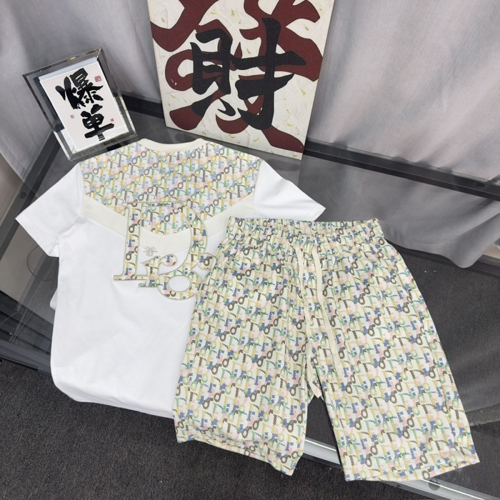 Luxury Music Note Print Shirt & Shorts 2‑Piece Casual Set