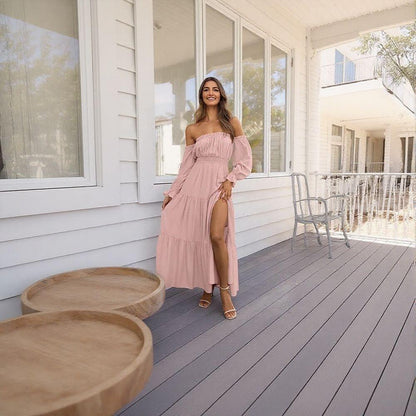 Bohemian Flowy Off-Shoulder Long Sleeve Blouse