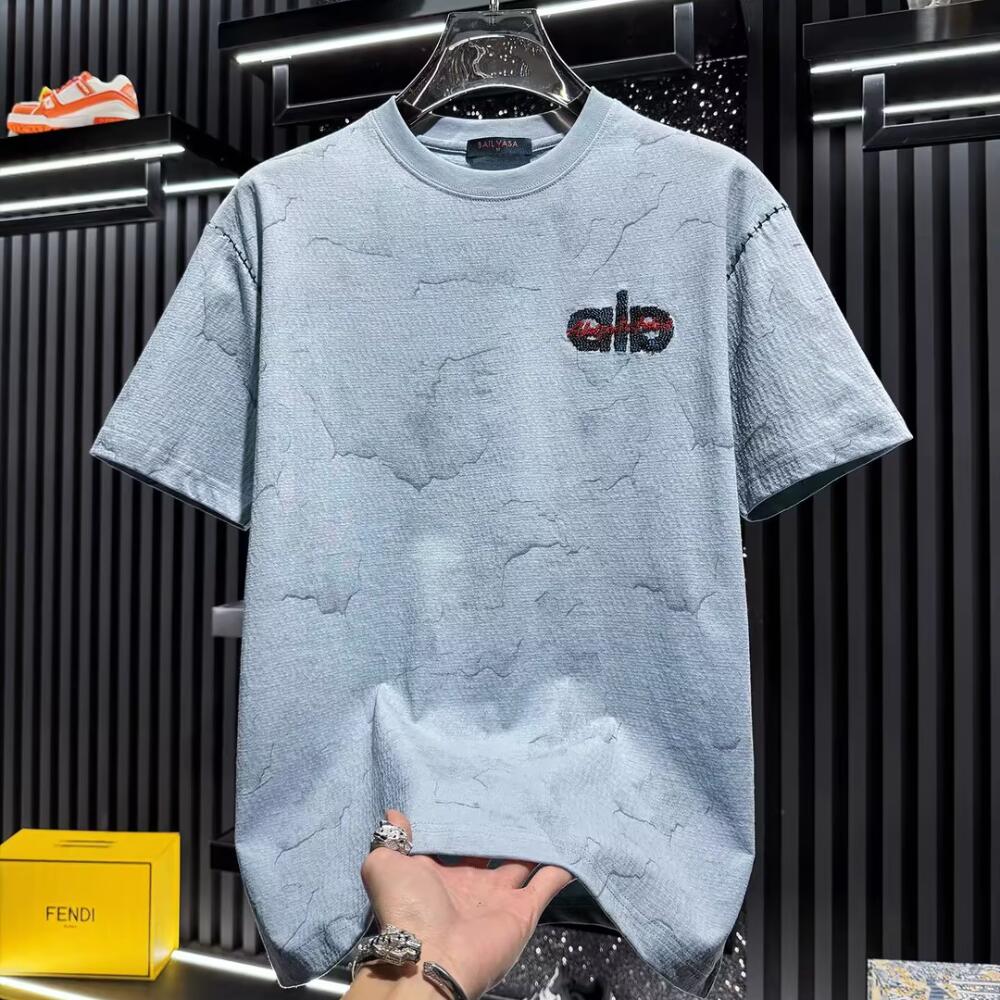 High-end embroidered tie-dye short-sleeved shirt