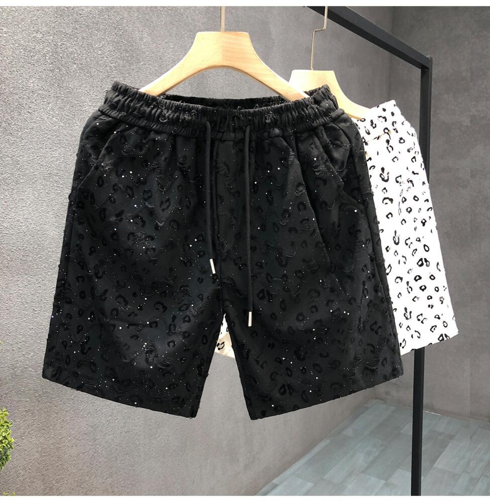 Leopard Print Star Ripped Shorts