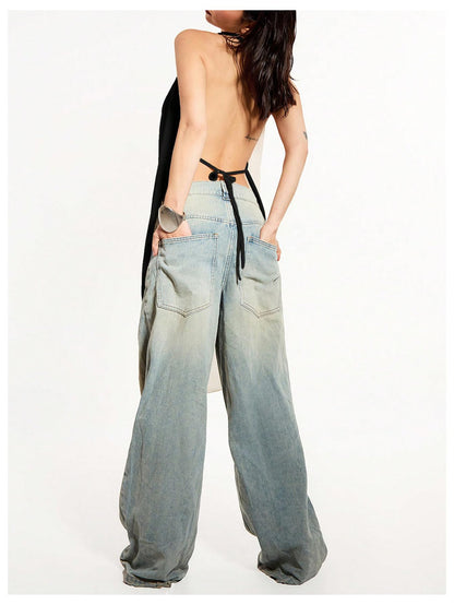 Round Neck Sleeveless Backless Blouse
