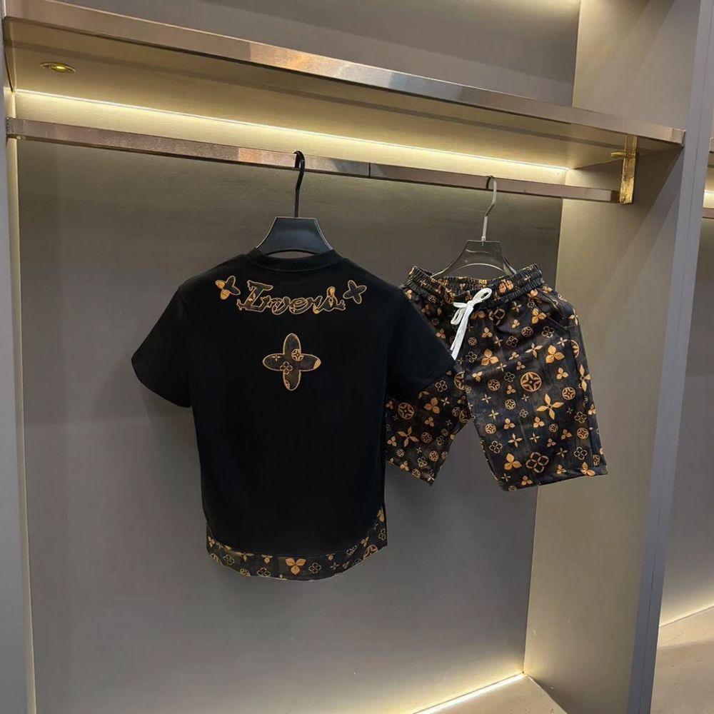 Luxury Two-Piece Set with Brown Patterns