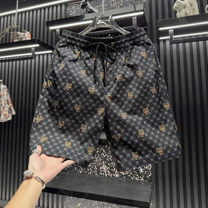 Tiger Head Print Casual Shorts