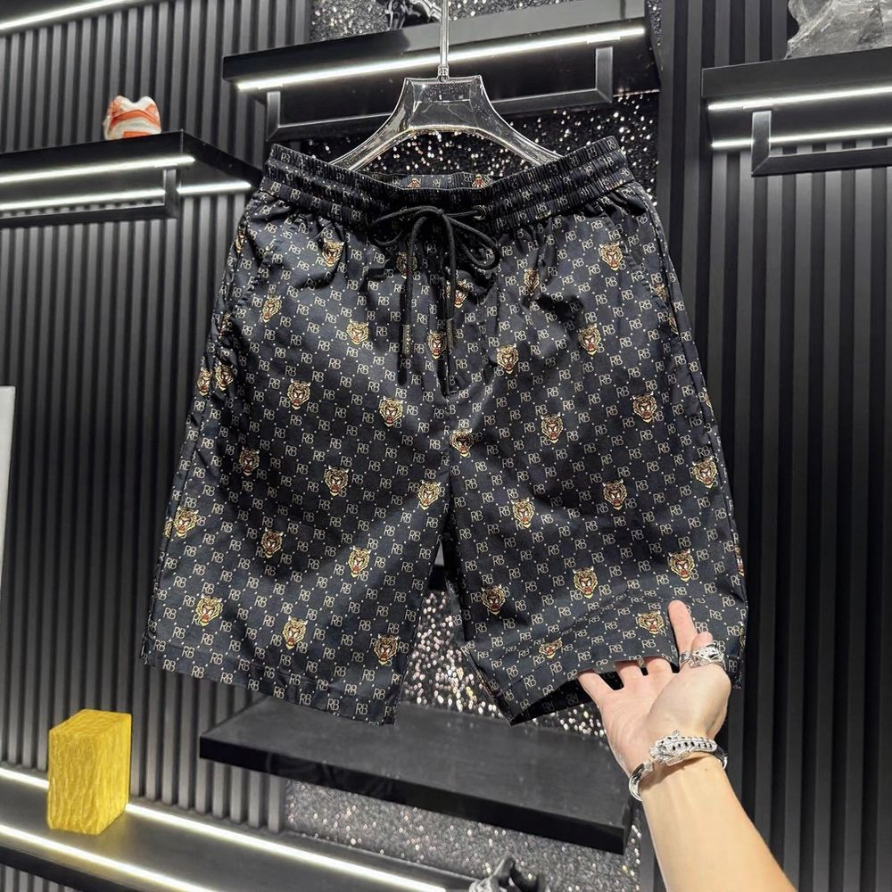 Tiger Head Print Casual Shorts